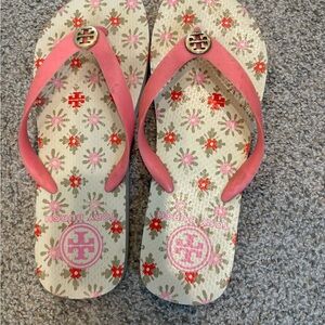 Tory Burch Pink Floral Sandals